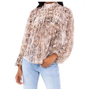 New Bardot XS Long Sleeve Snake Blouse